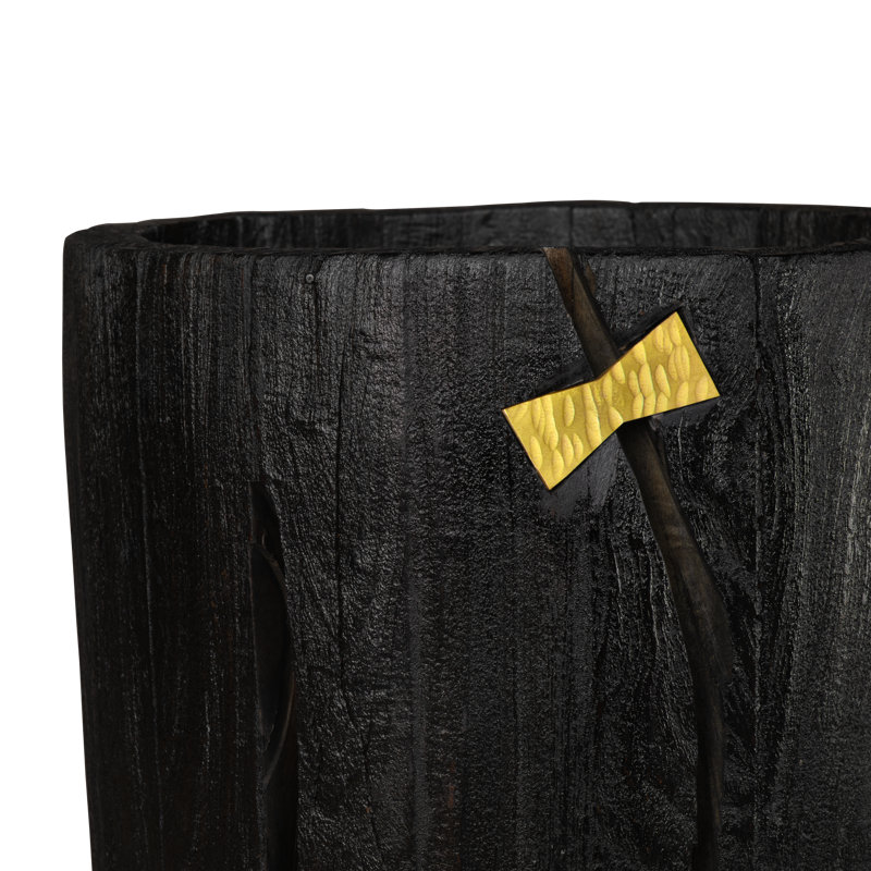 Obsidian Heirloom Planter (Med) ~ A bold fusion of ebonized elegance and timeless craftsmanship, this 100% reclaimed wood pot planter brings sculptural artistry to life, transforming natural imperfections into a striking design statement.