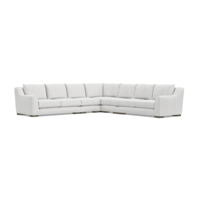 Sectional, White Polyester, 35" H x  140" W x 140" D, Symmetrical