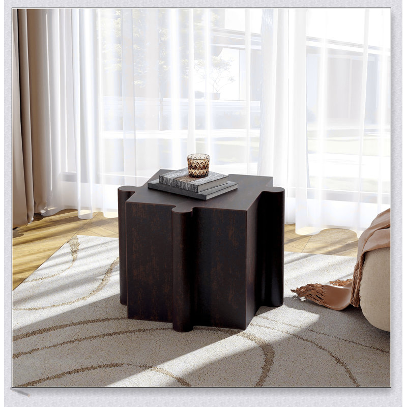 Puzzle Art Side Table, Modular Convex Edge MGO Table - Versatile And Stylish For Custom Indoor & Outdoor Layouts, Brown