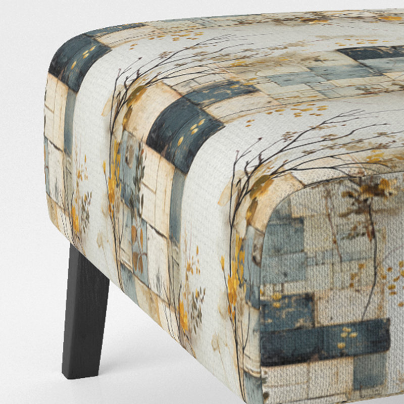 Chaise d'appoint Garden Farmhouse Floral, Rêves botaniques cubiques gris