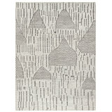 Organic Hand Knotted Striped Area Rug in Gray