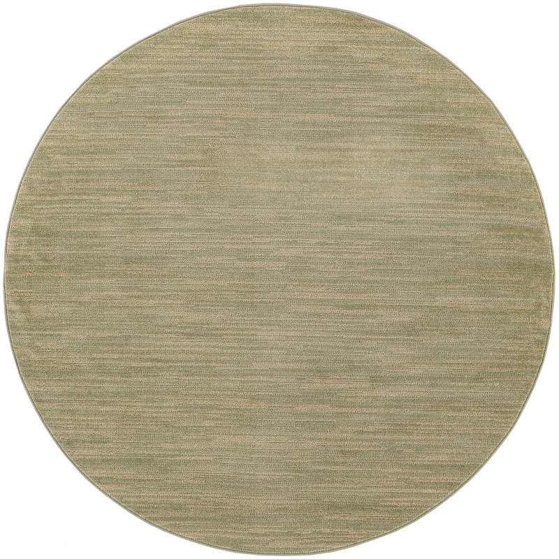 Nourison Essentials Green/Gold Indoor/Outdoor Area Rug, Round 8'