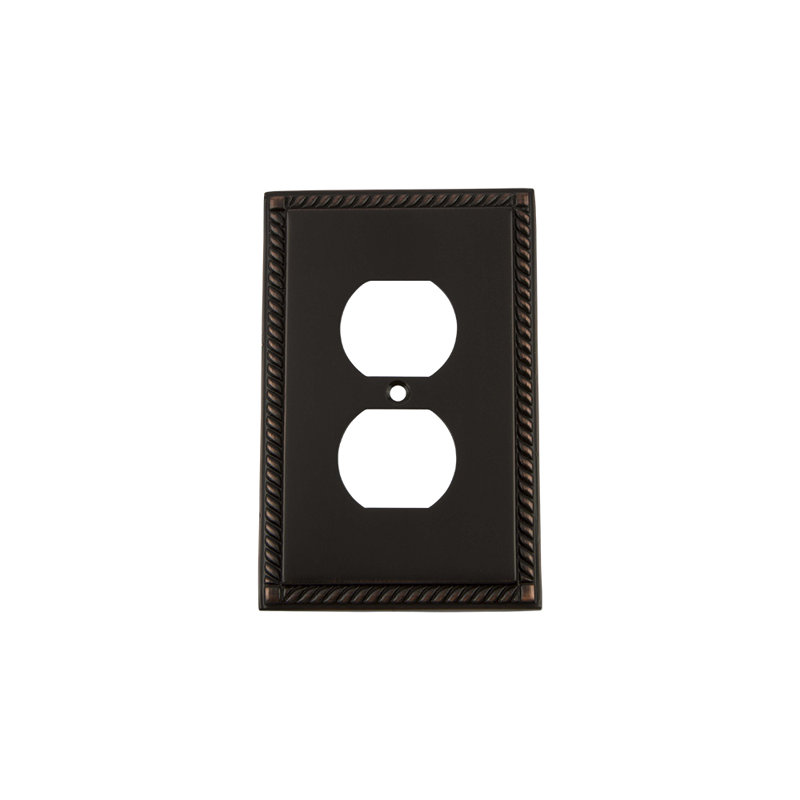 Rope 1-Gang Duplex Outlet Wall Plate, Timeless Bronze