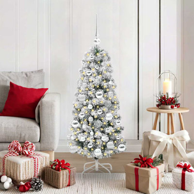 Artificial Hinged Christmas Tree Green and white