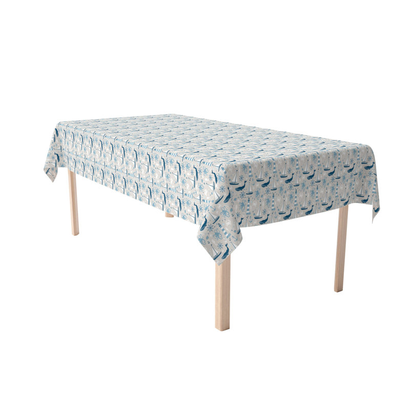 Fabric Textile Products, Inc. Rectangular Tablecloth, 100% Cotton, Elements Of The Sea, 120" x 60"