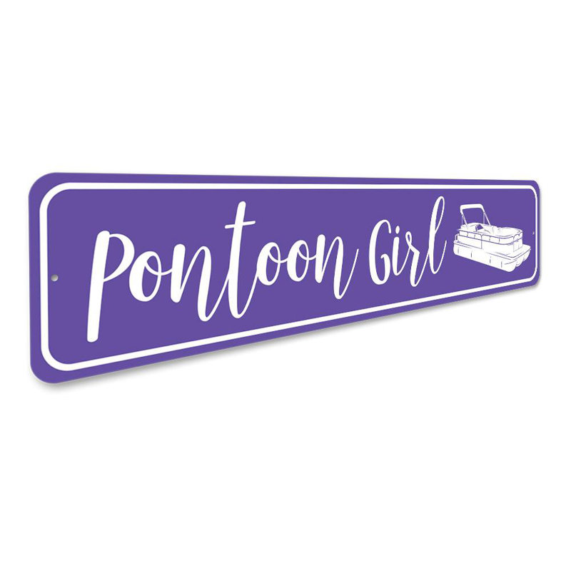 Enseigne ponton fille en aluminium, H 4 po x l 18 po x P 0,04 po