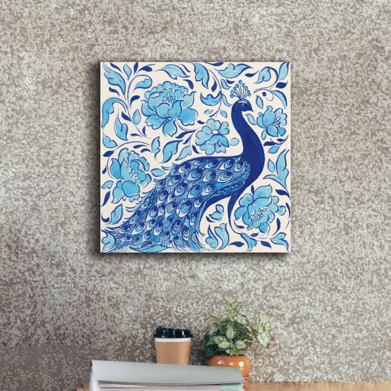 «Peacock Garden IV» par Miranda Thomas, estampe numérique sur toile, H 18 po x l 18 po x P 0,75 po