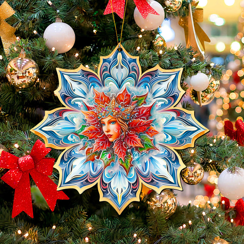 Grand ornement en bois décorations de Noël