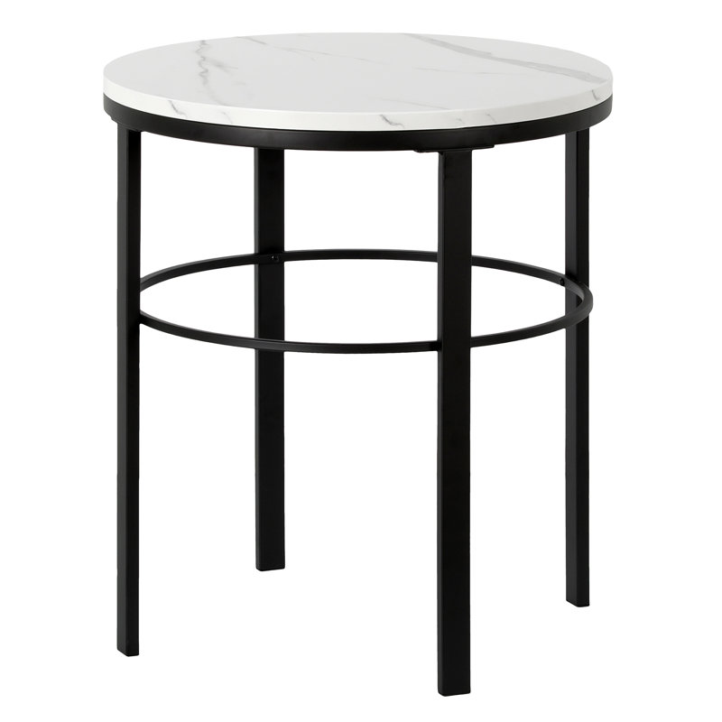 Gaia End Table, Blackened Bronze/Faux Marble
