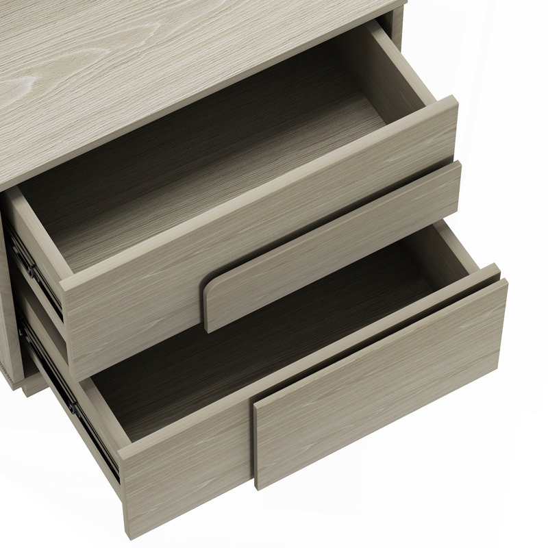 22" Nightstand In Whitewashed Oak (2-Drawer), Brown
