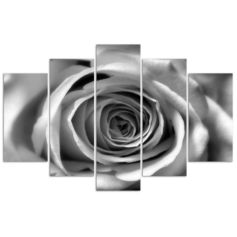 Black And White - 5 Piece No Frame Set on Canvas, 70cm H x 100cm W