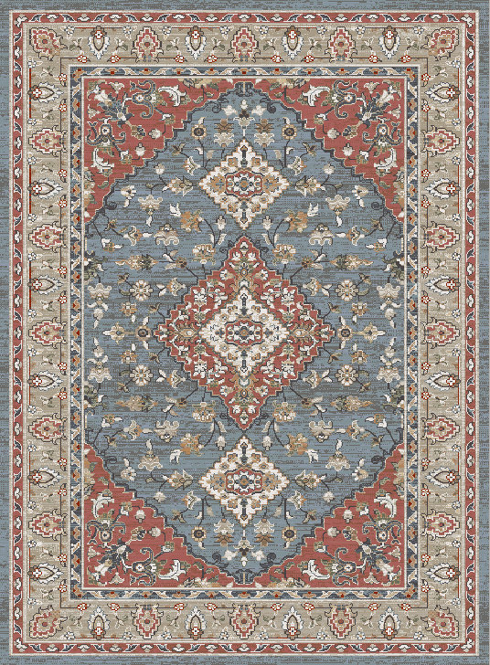 Plymouth Altan Blue Traditional Oriental Area Rug, Runner 2' x 7'7"