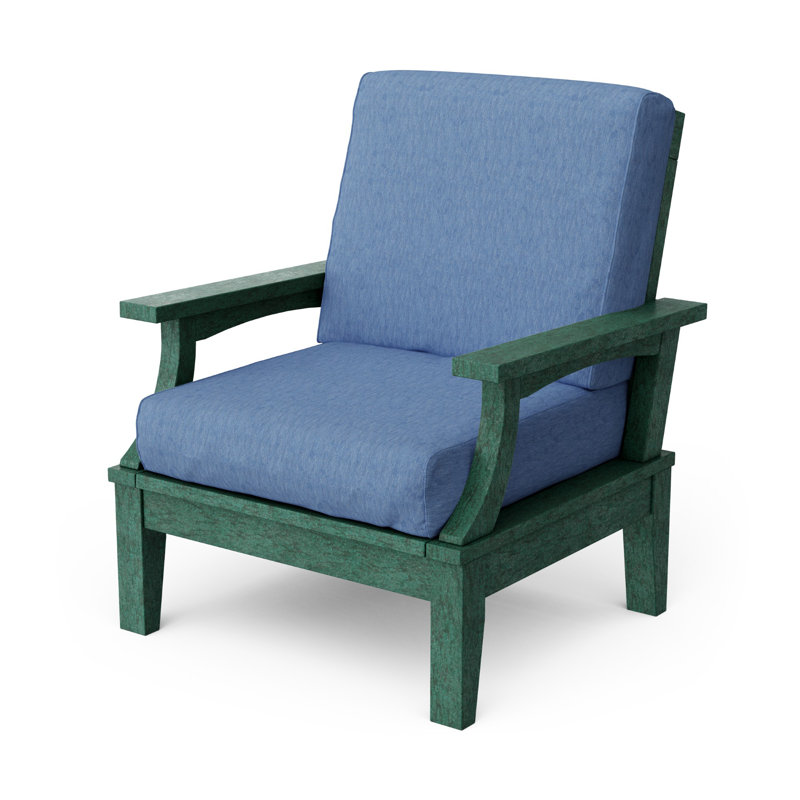Chaise à assise profonde Heritage, Vert, Bleu