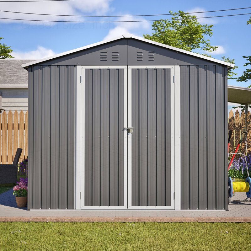8x12 FT Lockable Secure Metal Shed