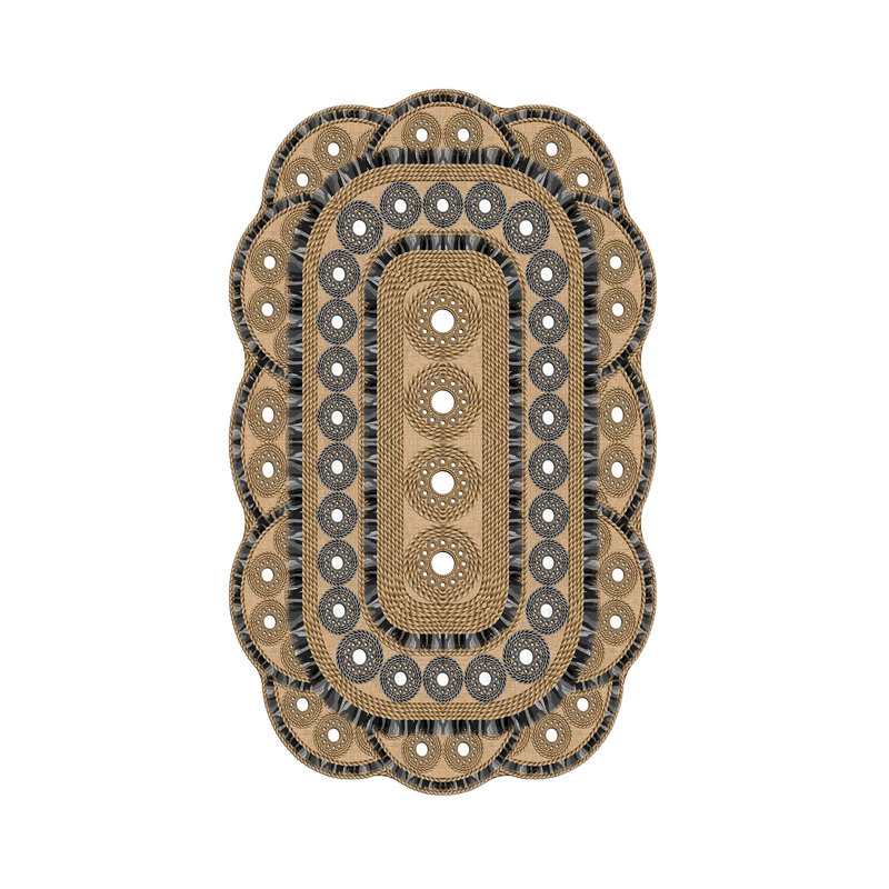 Tapis oriental en polyester tissé à la machine Novelty Weimerc, Nouveauté 5 pi 11 po x 9 pi 2 po