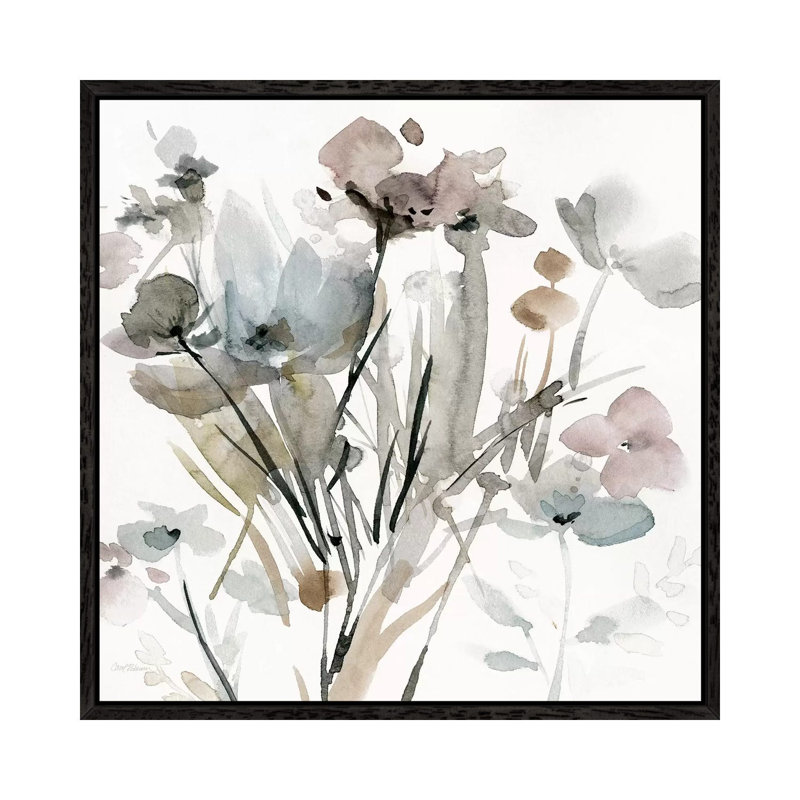 Dainty Blooms I by Carol Robinson - Painting on Canvas, Black Framed, 66.04 cm H x 66.04 cm W