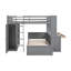 Lit mezzanine double avec lit simple autoportant, tablettes, bureau et garde-robe gris-373898184-373898187