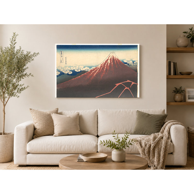 Orage sous le sommet (Sanka Haku-u) (vers 1831) - art mural sur toile
