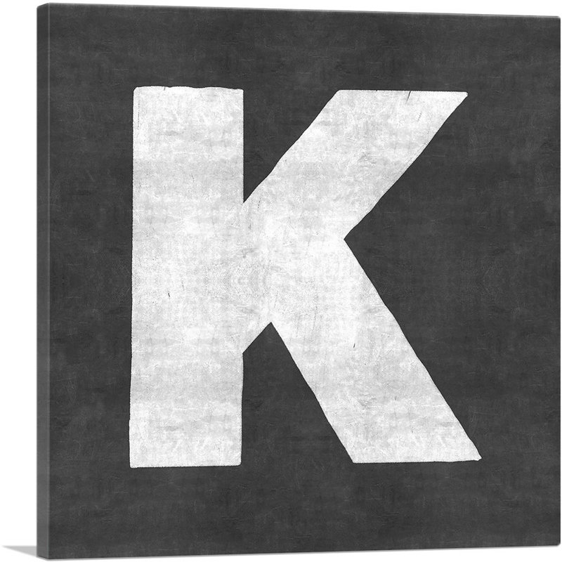 " Chalkboard Alphabet Letter K ", 36" H x 36" W x 1.5" D