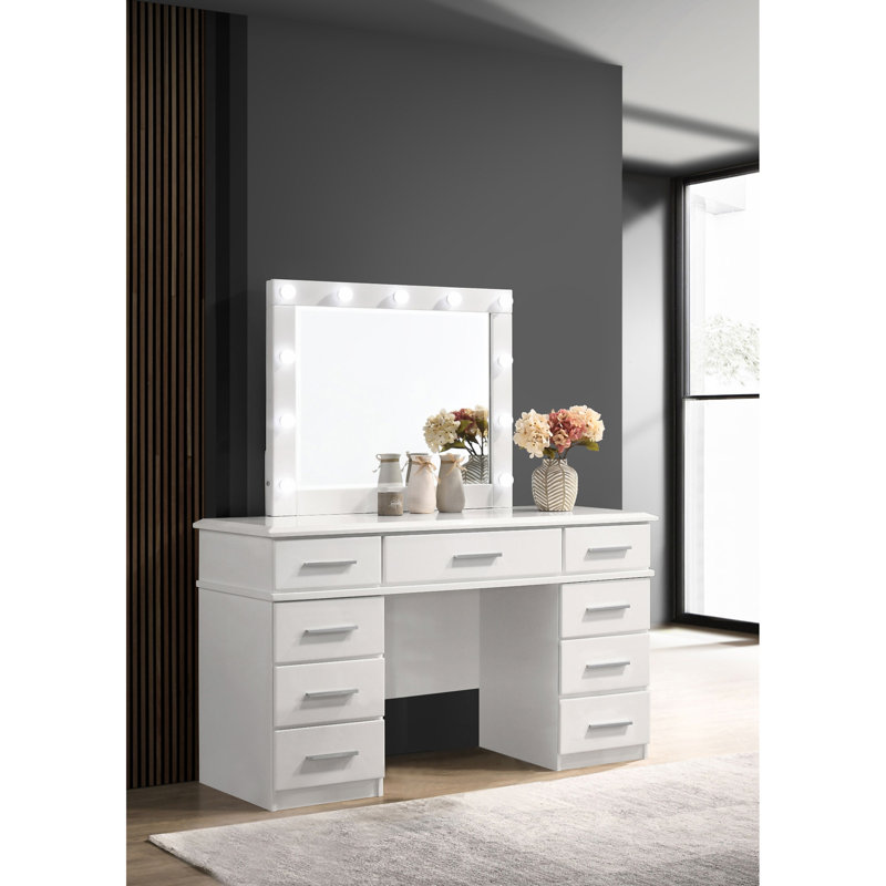 Bureau de coiffeuse 9 tiroirs Sarah