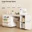 Table de couture pliante avec abattant, table de bricolage roulante, blanc-119458096