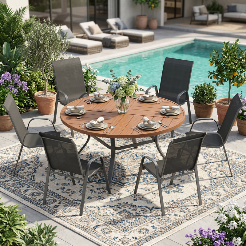 Ensemble repas pour 6 personnes, Walnut/Charcoal