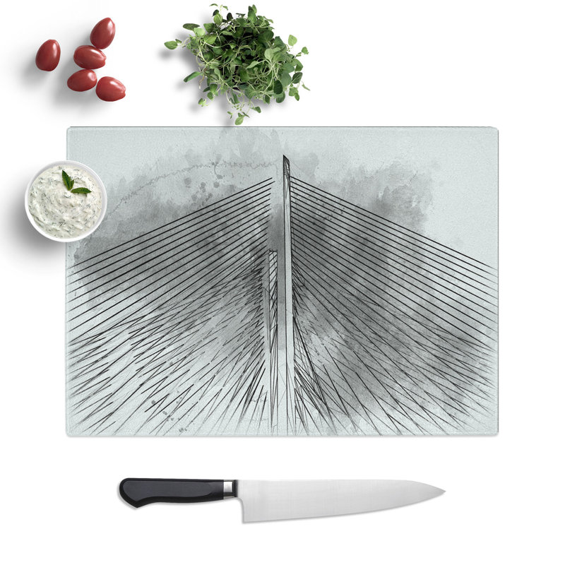 Zolotoy Most Bridge in Russia Sketch Chopping Board, 28.5cm W x 39cm L