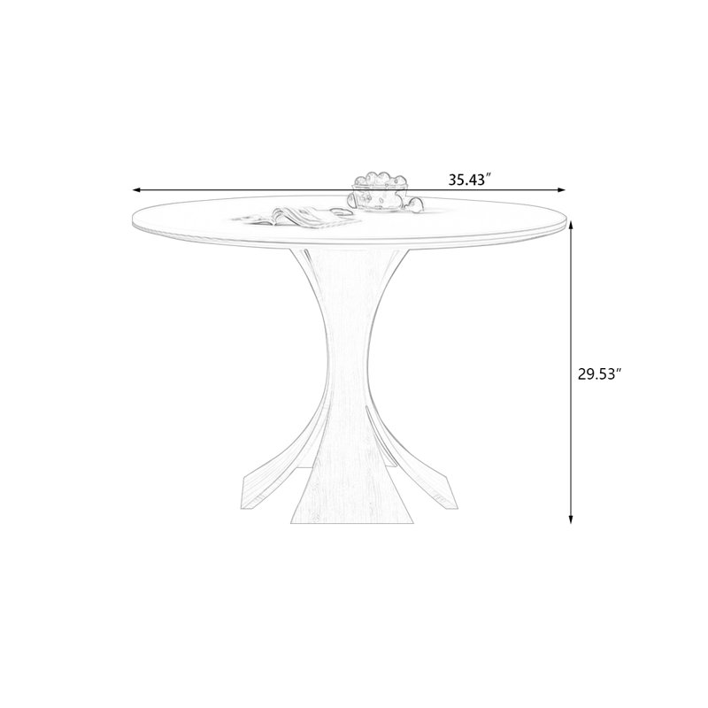 Table de salle à manger blanche, H 29,53 po x L 35,43 po x l 35,43 po, Noir