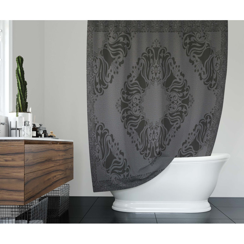 Rideau de douche simple en Damas Glendo, H 90 po x l 70 po