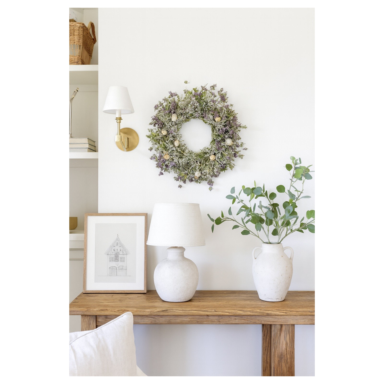 Handcrafted Dried Wreath, 22" H x 22" W x 5" D