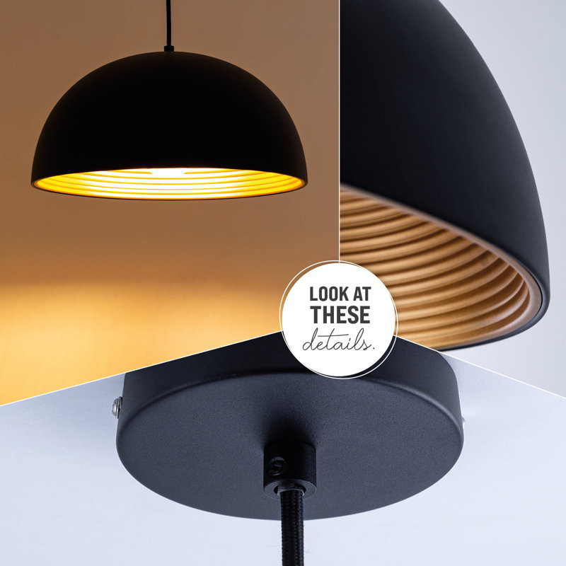 Heady 1 - Light Single Pendant, Black/Gold
