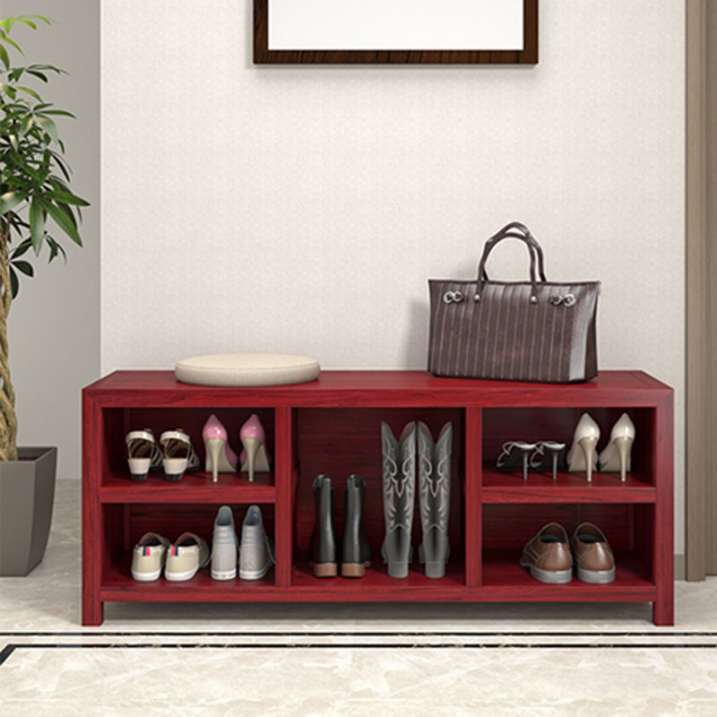 Banc de rangement pour chaussures en bois massif 5 paires