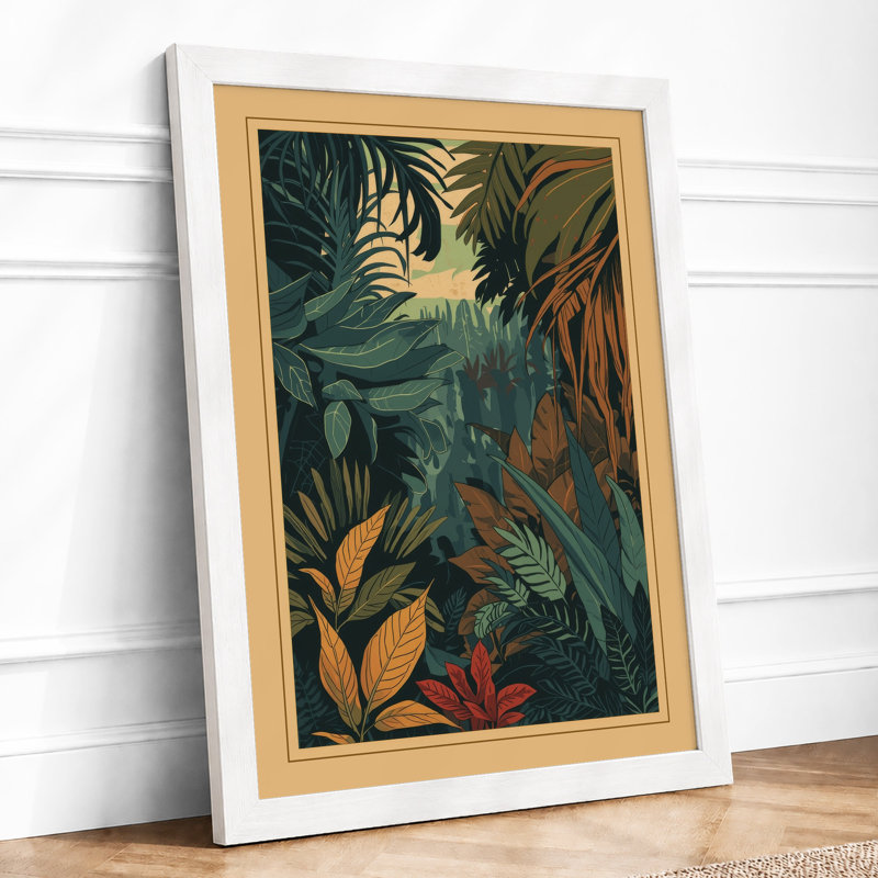 Jungle Canopy Tropical - Print, A1 - 84.1 x 59.4 cm, White