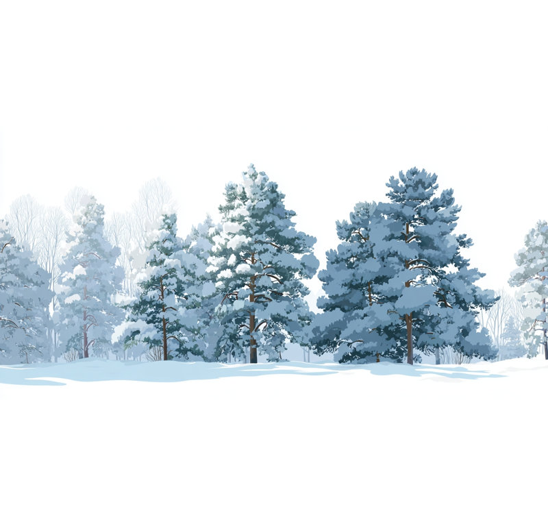 «Snowfield Pine Row», art mural sur toile tendue, H 20 po x l 40 po