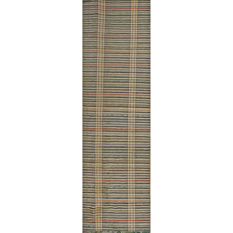 Antique American Rag Rug Hallway Runner Wool