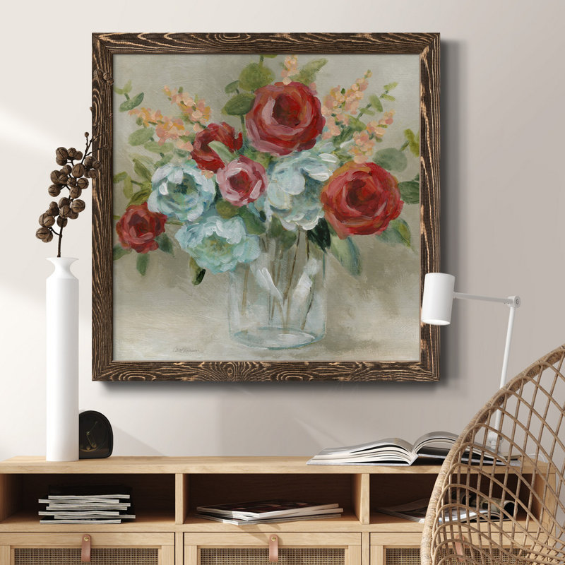 Playful Nature 5 - Peinture sur toile encadrée, H 27,5 po x l 27,5 po x P 1,5 po, Encadré de bois de noyer