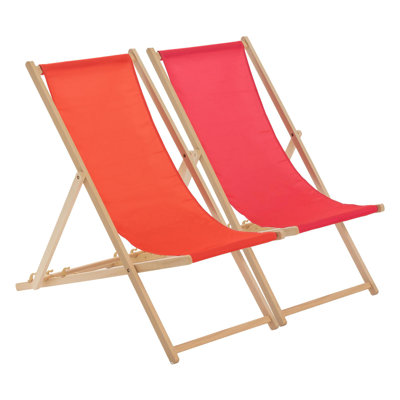 Harbour Housewares - Folding Wooden Deck Chairs