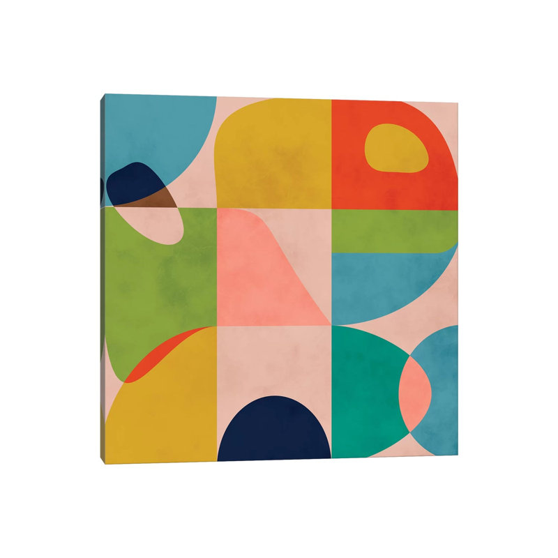 «Modern Mid Century Spring» par Ana Rut Bré - impression d'art graphique, Aucun mat, Toile tendue