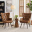 Fauteuil à oreilles en similicuir de 25,5 po de largeur Mid-Century