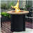 Circular propane pit table with lava rock