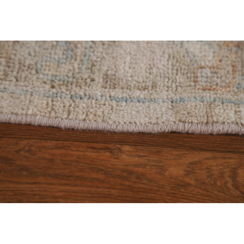 Tapis turc Oushak à motif végétal noué à la main 8 x 10