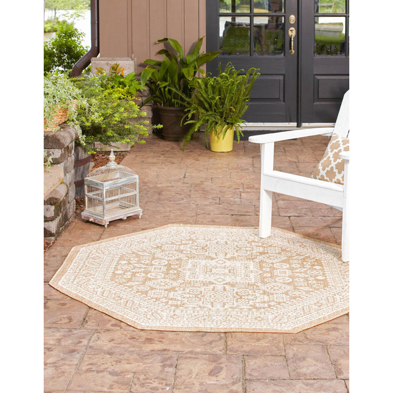 Tapis intérieur / extérieur Danera Southwestern, Octogone 5 pi 3 po x 5 pi 3 po
