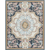 Hand-Knotted High-Quality Ivory and Black Area Rug