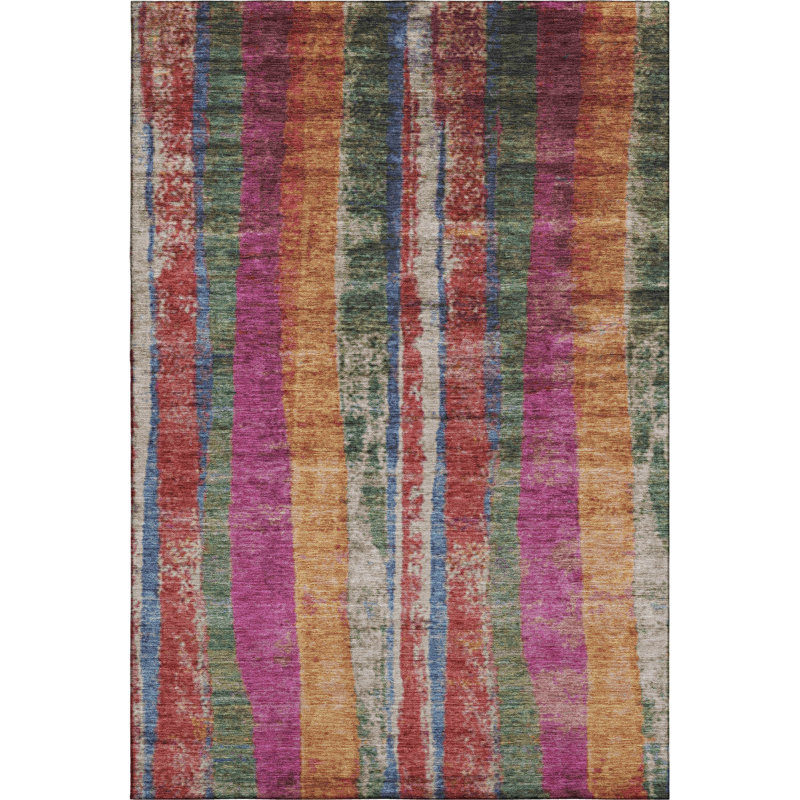 Premium Machine Washable Mayfield AMF1910 Stripes Rug, Rectangle 10' x 14'