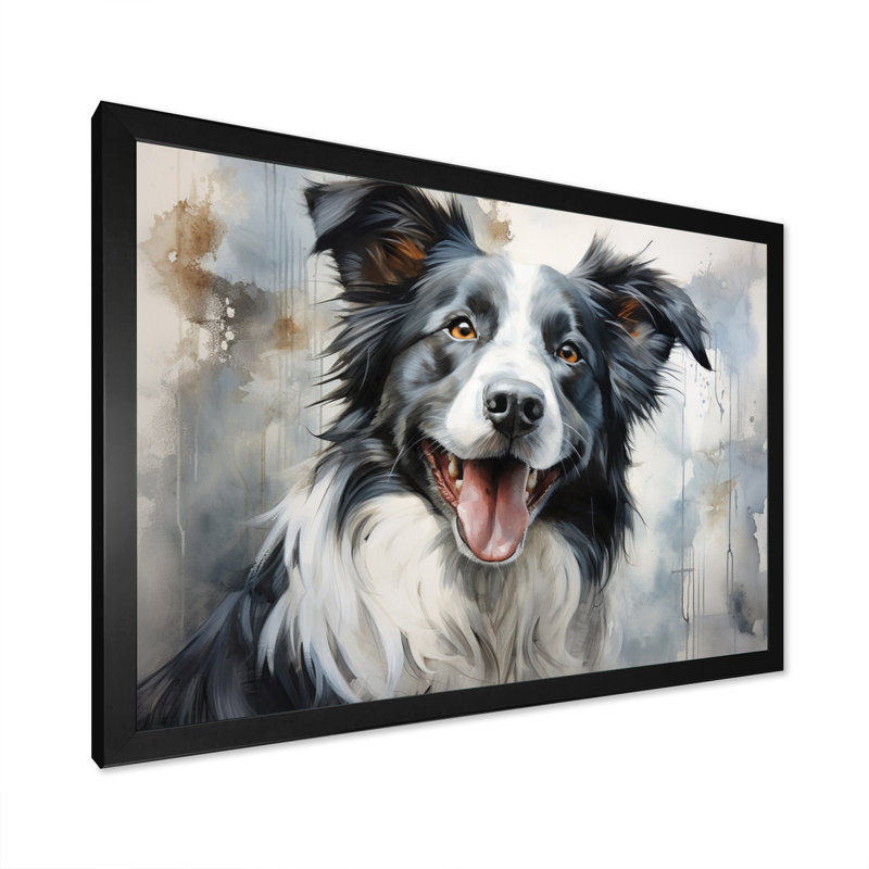 Dog Faithful Companion II - imprimé, H 16 po x l 32 po x P 1 po, Cadre simple noir
