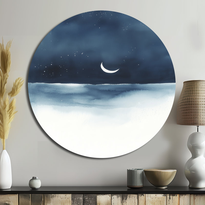 Bleu nuit, horizon I - art mural céleste bleu, H 29 po x l 29 po