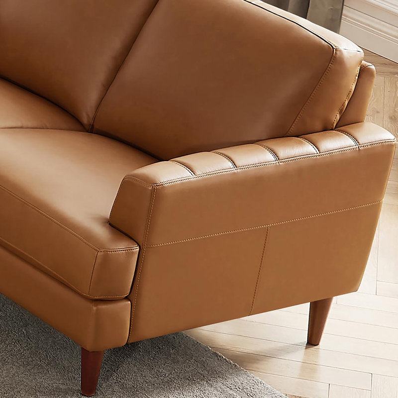Causeuse en cuir Reuma, Cassia brun cognac