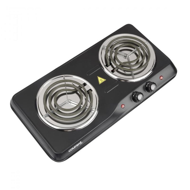Courant 1700 Watt Electric Double Burner, Black