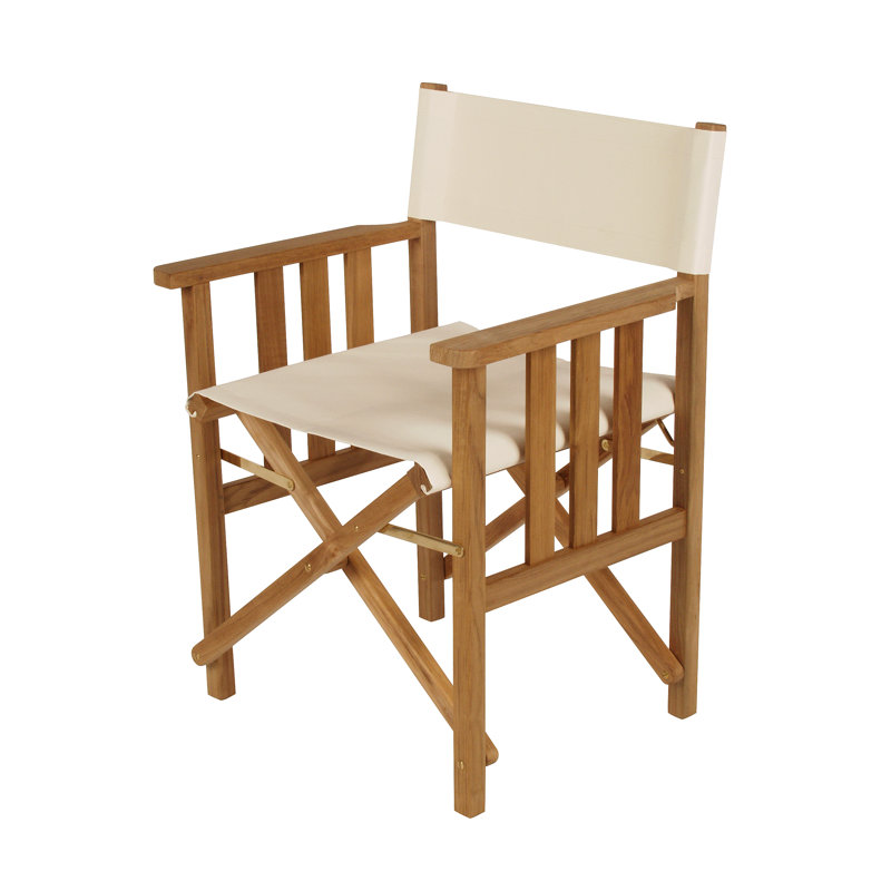 Safari Outdoor Teak Dining Armchair, White Sand