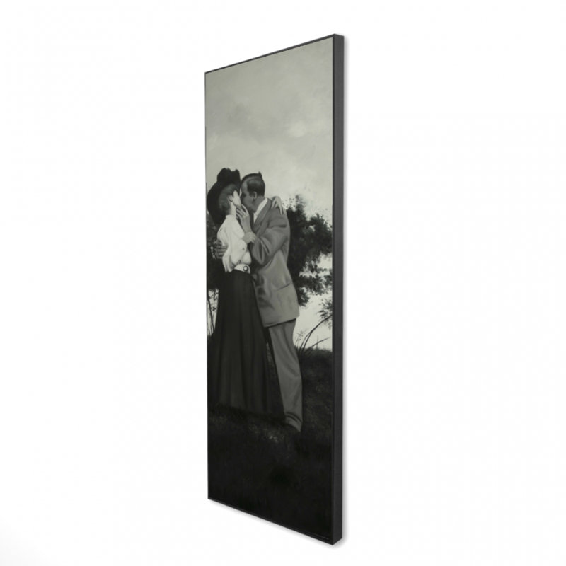 «Vintage Couple Kissing», reproduction sur toile, H 48 po x l 16 po